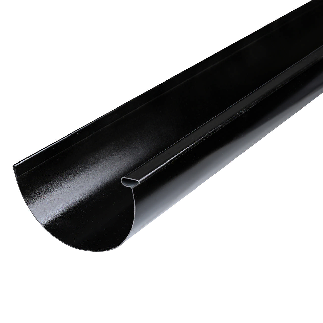 Sort Stål tagrende nr. 12  3 m