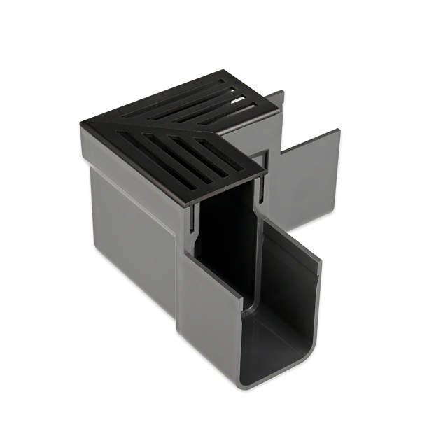 SlimLine Hjørne m/rist alu. sort